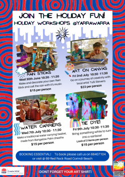 Holiday Workshops @ Yarrawarra